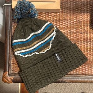 Patagonia Kids Powder Town Beanie with PomPom ‘Ridge Rise Knit’
